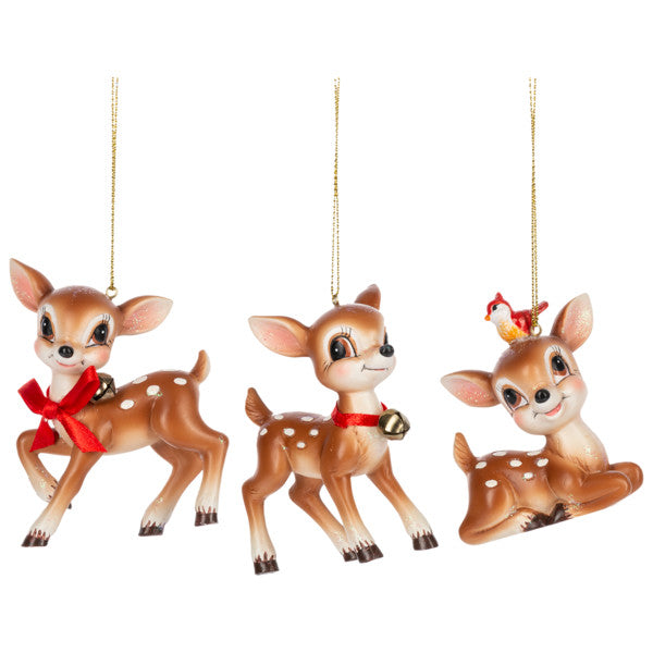 Vintage Woodland Fawn Ornament -