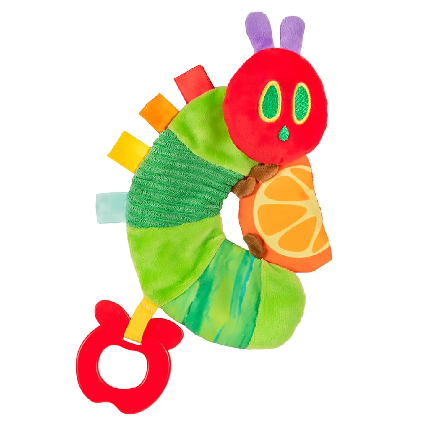Eric Carle - The Very Hungry Caterpillar Sensory Toy with Crinkle Orange Slice and Teether Ring