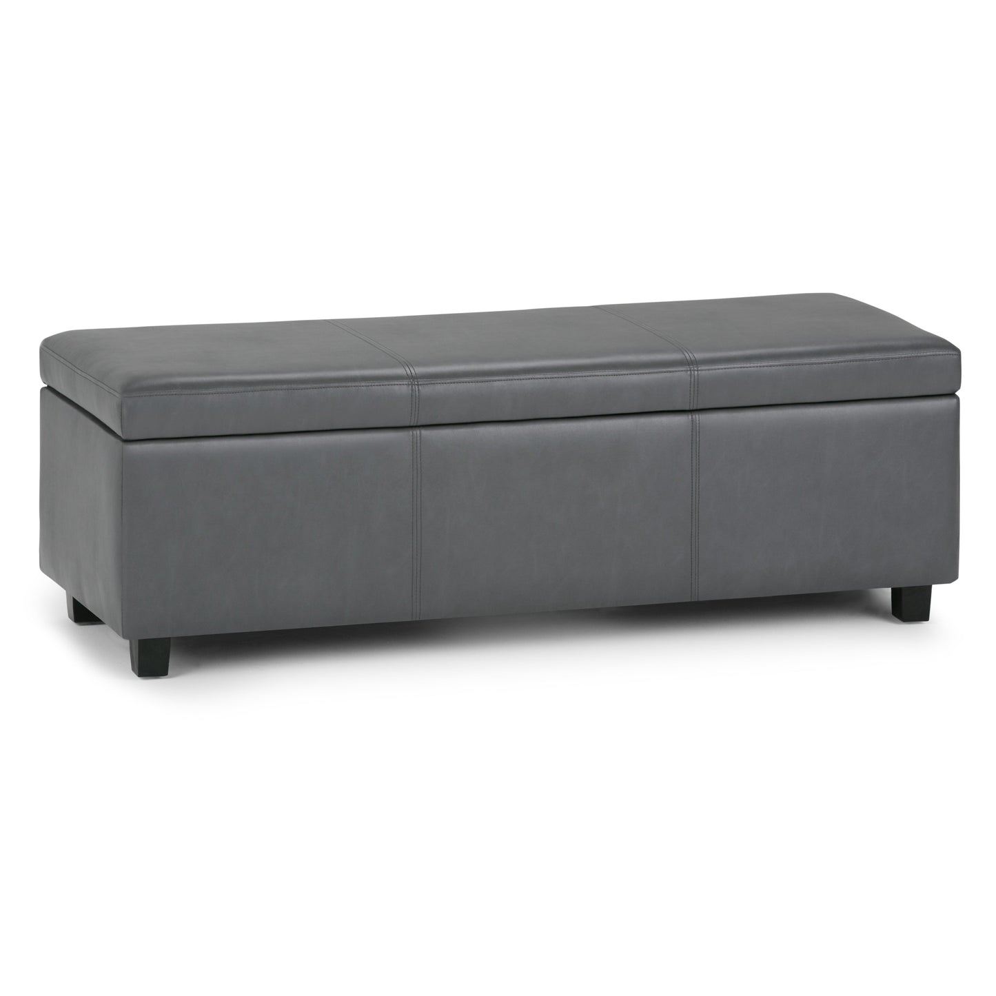 Avalon 48 Inch Wide Storage Ottoman Bench in Stone
