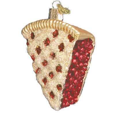 Piece of Cherry Pie Glass Ornament