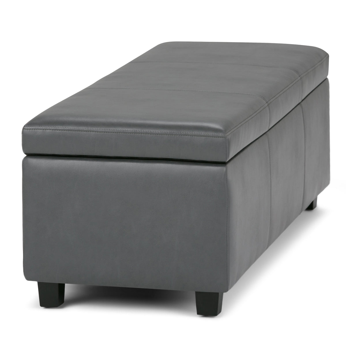 Avalon 48 Inch Wide Storage Ottoman Bench in Stone
