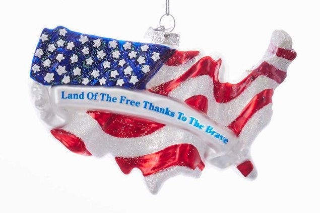 Glass America Stars and Stripes Ornament - Land of the Free