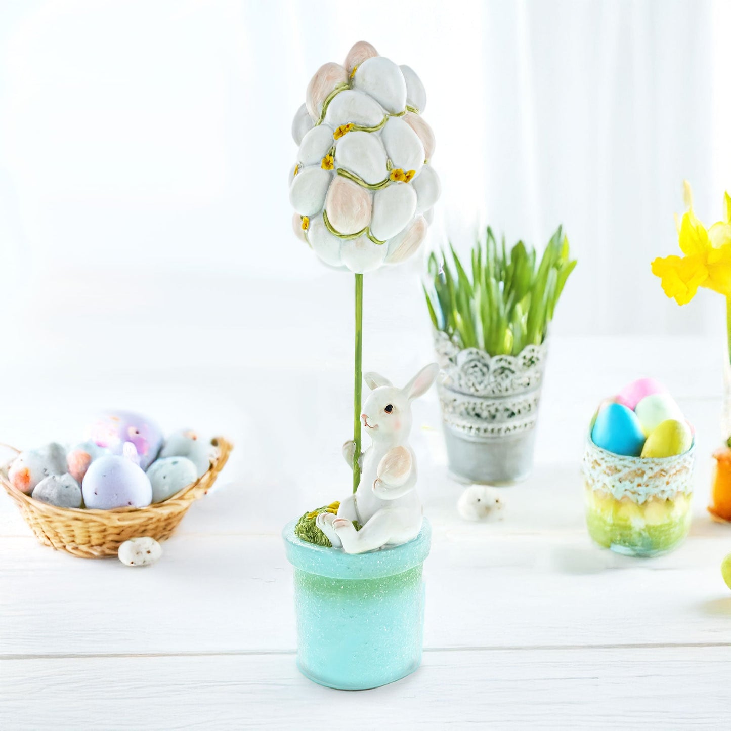 Bunny's Treasured Easter Egg Vessel Figurine