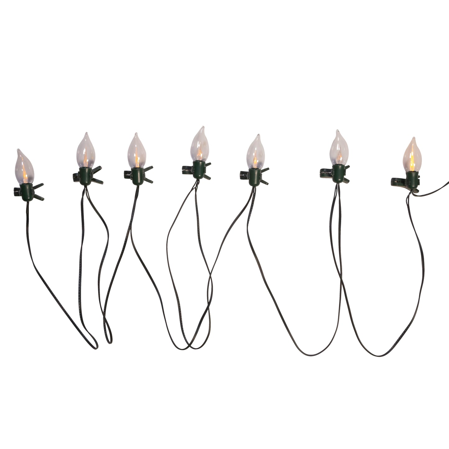 7-Light Battery-Operated Flicker Flame LED Light Set With Clips