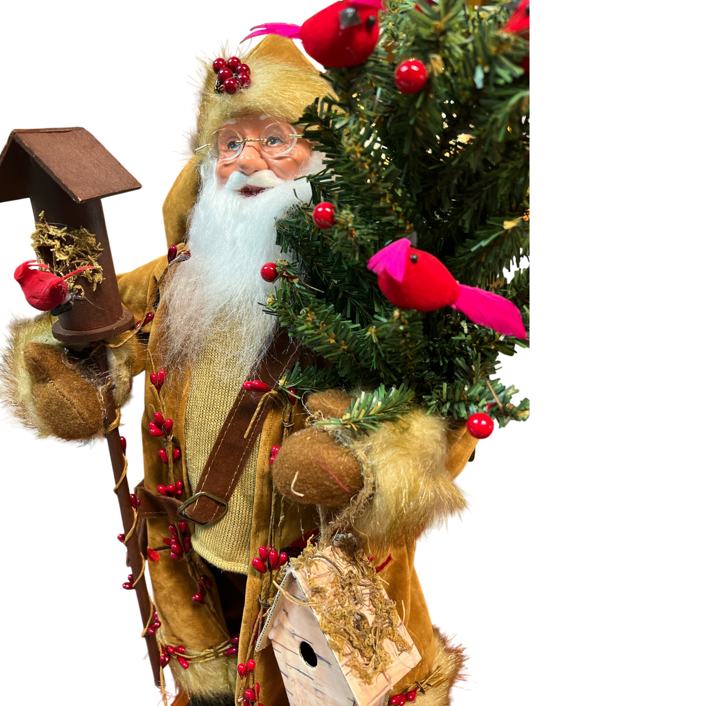 Cardinal and Berries Santa - 20"