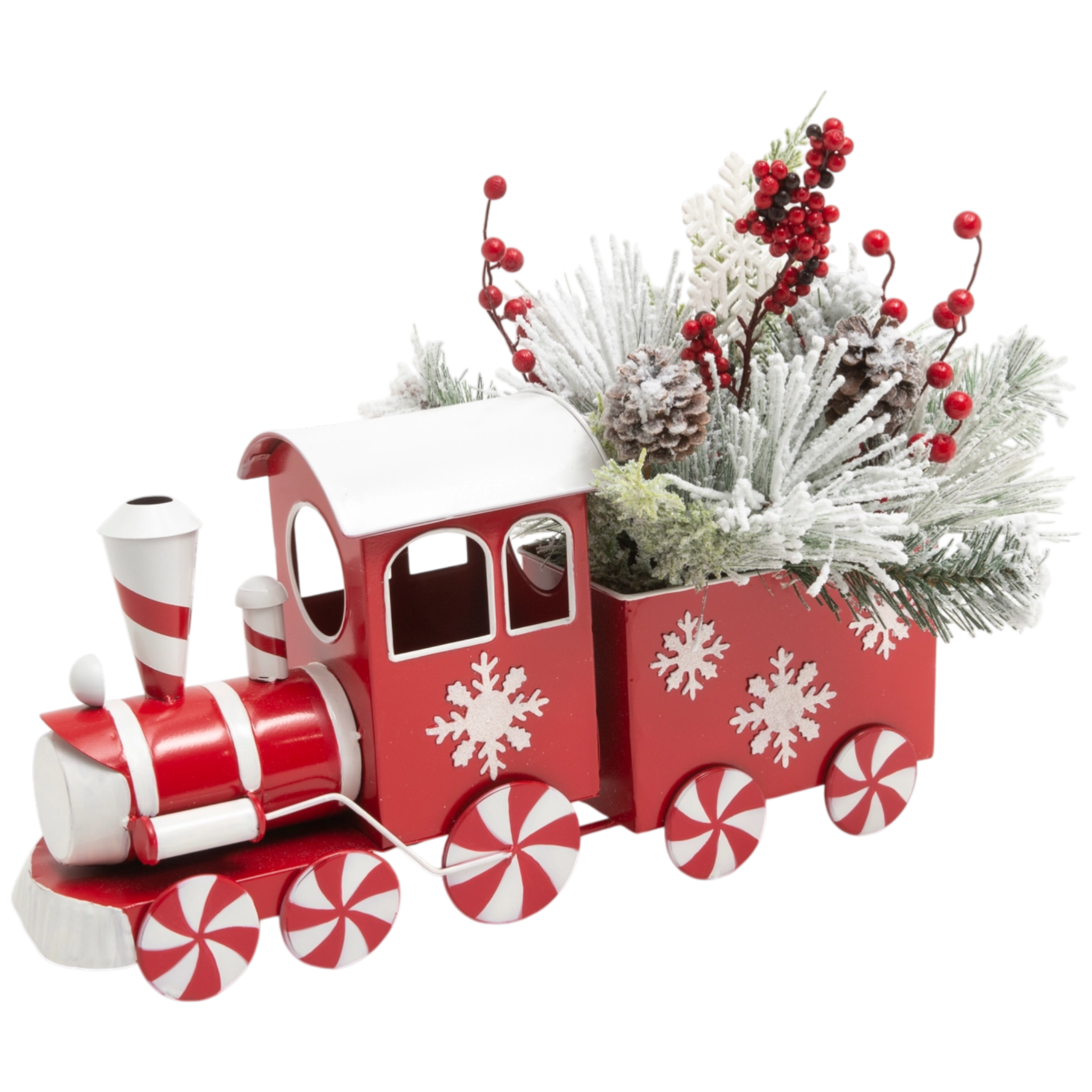 Metal Holiday Floral Train - 22 Inch – Woodcroft Home LLC