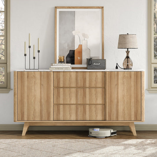 Yanosaku TS001 62" W Fluted Buffet Cabinet