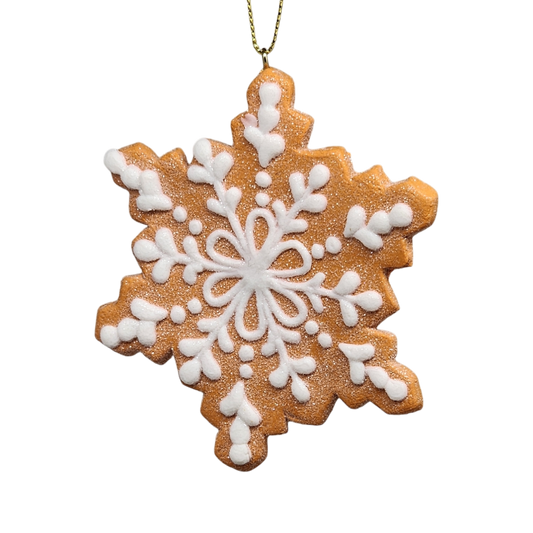 Gingerbread Snowflake Cookie Ornament -