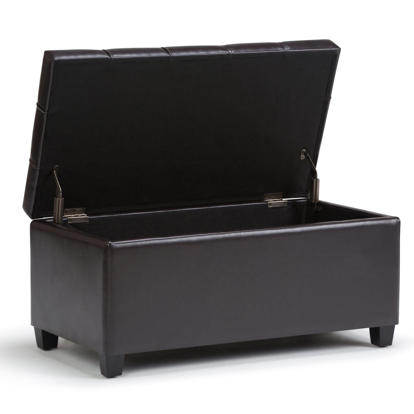 Sienna 33 Inch Wide Storage Ottoman Bench in Tanners
