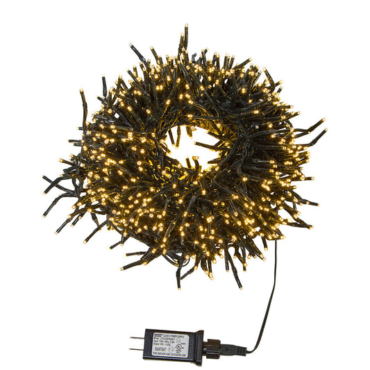 1000-Light Warm White LED Cluster Light Set