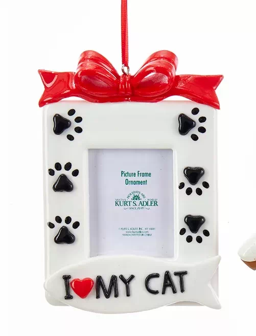5.25 inch Pet Picture Frame Ornament - Cat