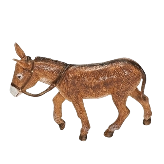 Donkey Nativity Figurine with Cross Hair - 5 Inch Scale