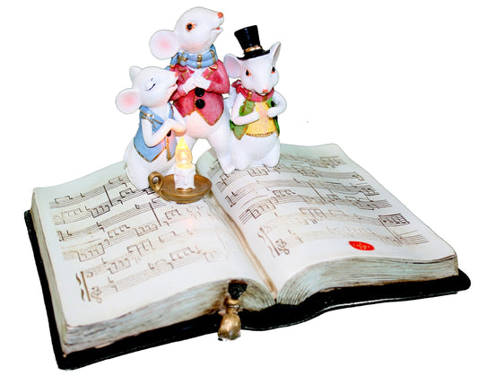 Tii Collections Light Up Mouse Carolers On A Music Book