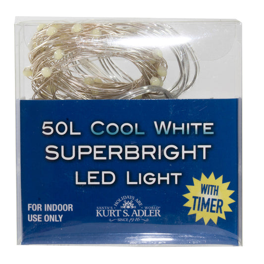 50-Light Battery-Operated Cool White Superbright LED Light Set