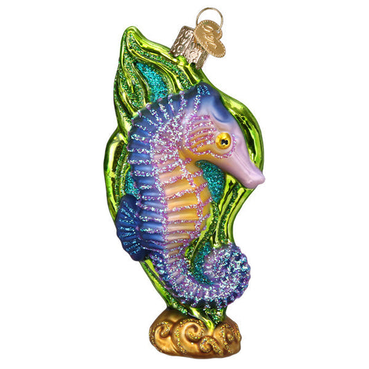 Bright Seahorse Glass Ornament