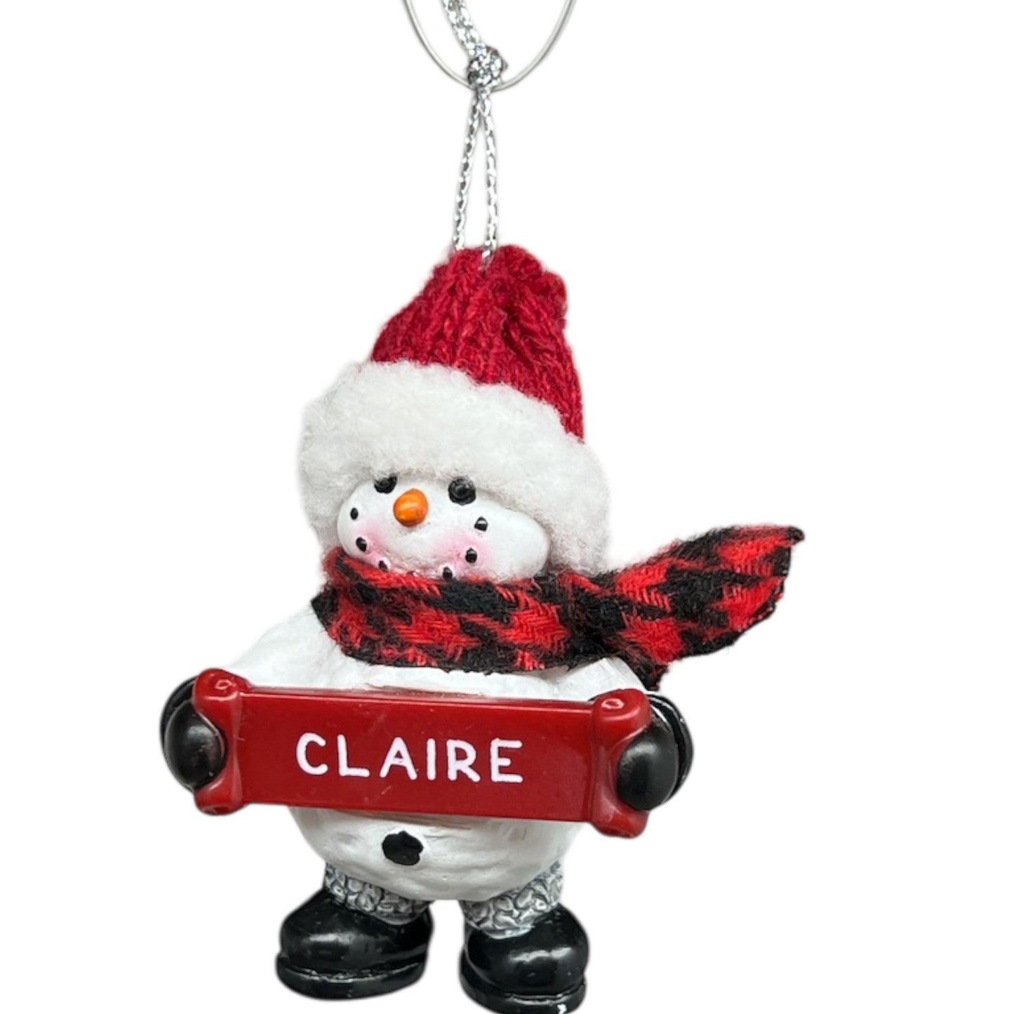Cozy Snowman Ornament (Letters A - F) -