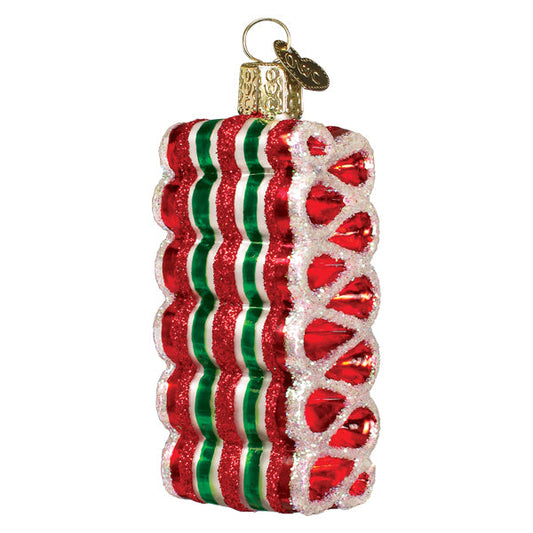 Christmas Ribbon Candy Glass Ornament