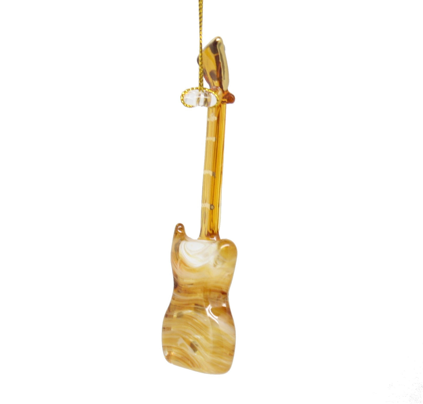 Egyptian Glass Guitar Ornament with Gold Accents