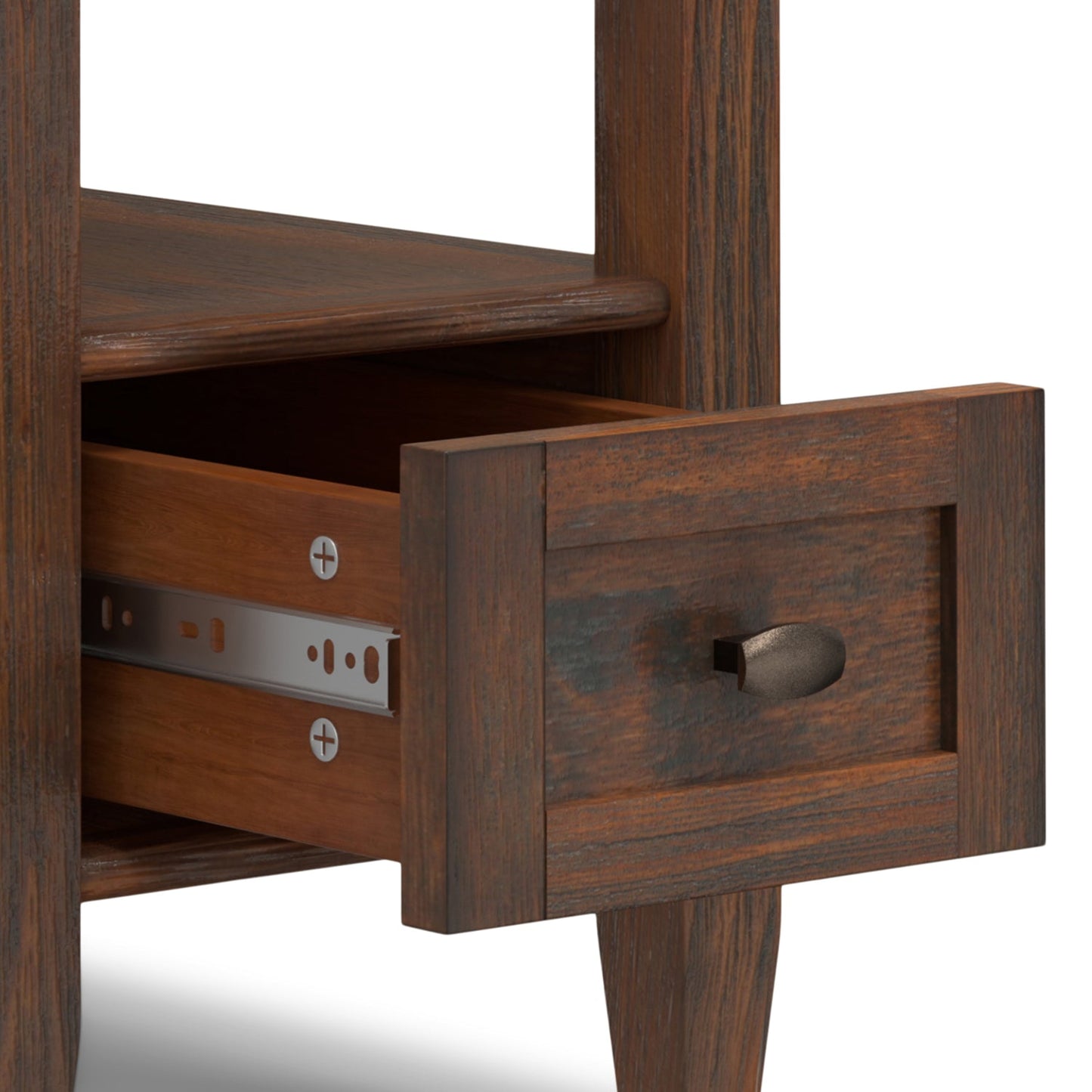 Warm Shaker Solid Wood 14 Inch Wide Transitional Narrow Side Table