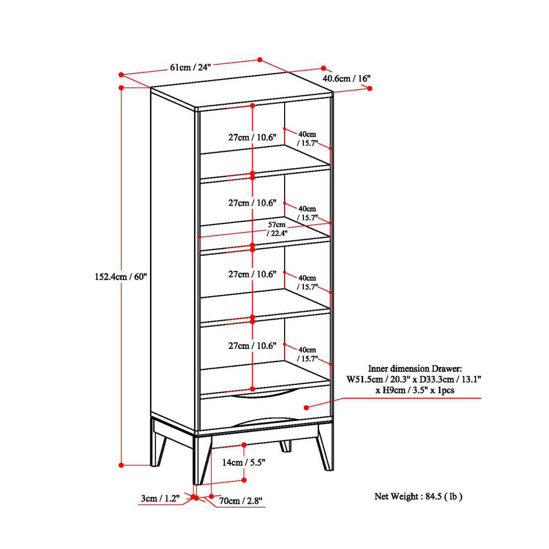 Harper Bookcase with Storage