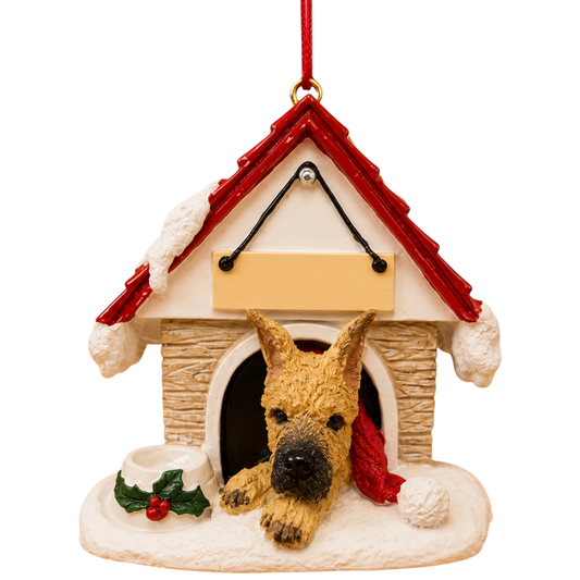 Ceramic Doghouse Ornament - Great Dane