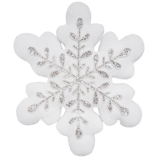 Glistening Snowflake Pillow - 16x18 inches