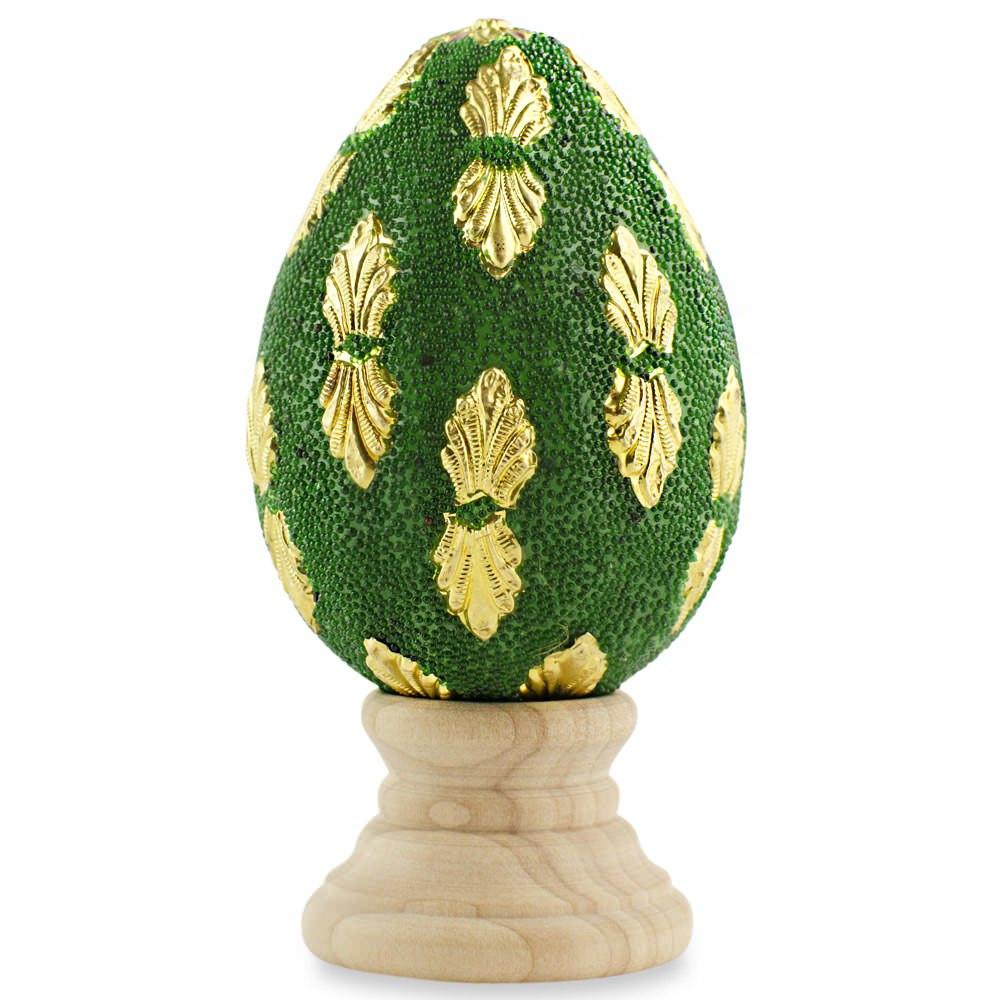 Golden Leaves Wooden Easter Egg