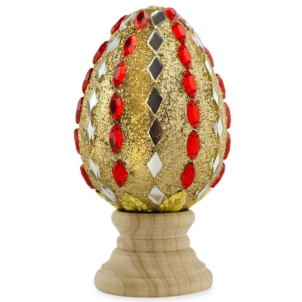 Mirrors and Jewels Wooden Easter Egg