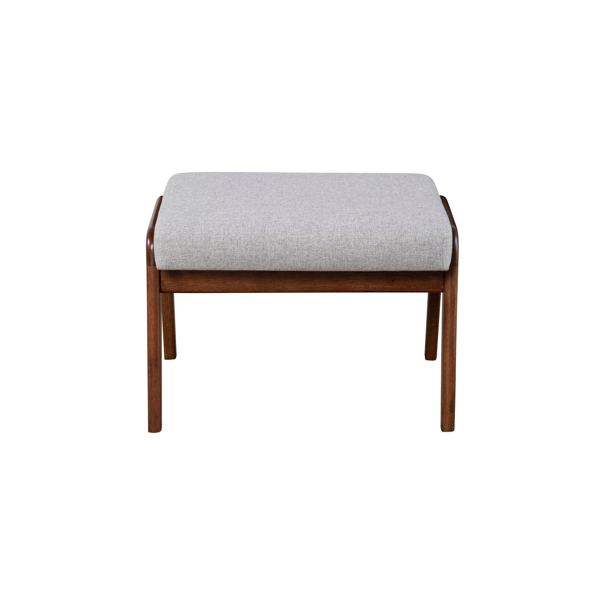 Zephyr Slate Footrest with solid wood frame and light gray upholstery, perfect for relaxing and accenting any room.
