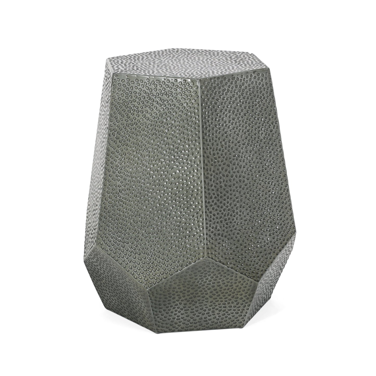 Metal Hammered End Table