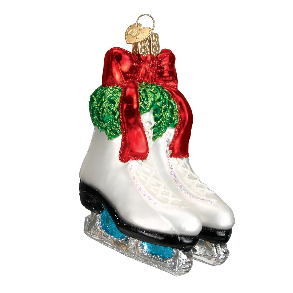 Old World Christmas Holiday Skates Glass Blown Ornament