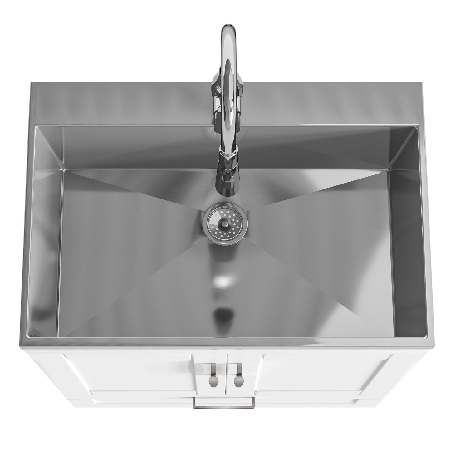Reed Deluxe 28" Laundry Cabinet with Pull-Out Faucet and Stainless Steel Sink