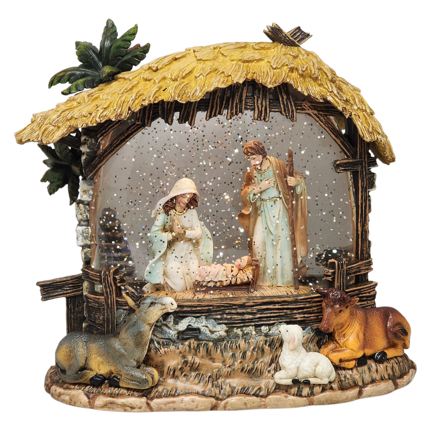 Enchanting Lighted Nativity Scene Snow Globe