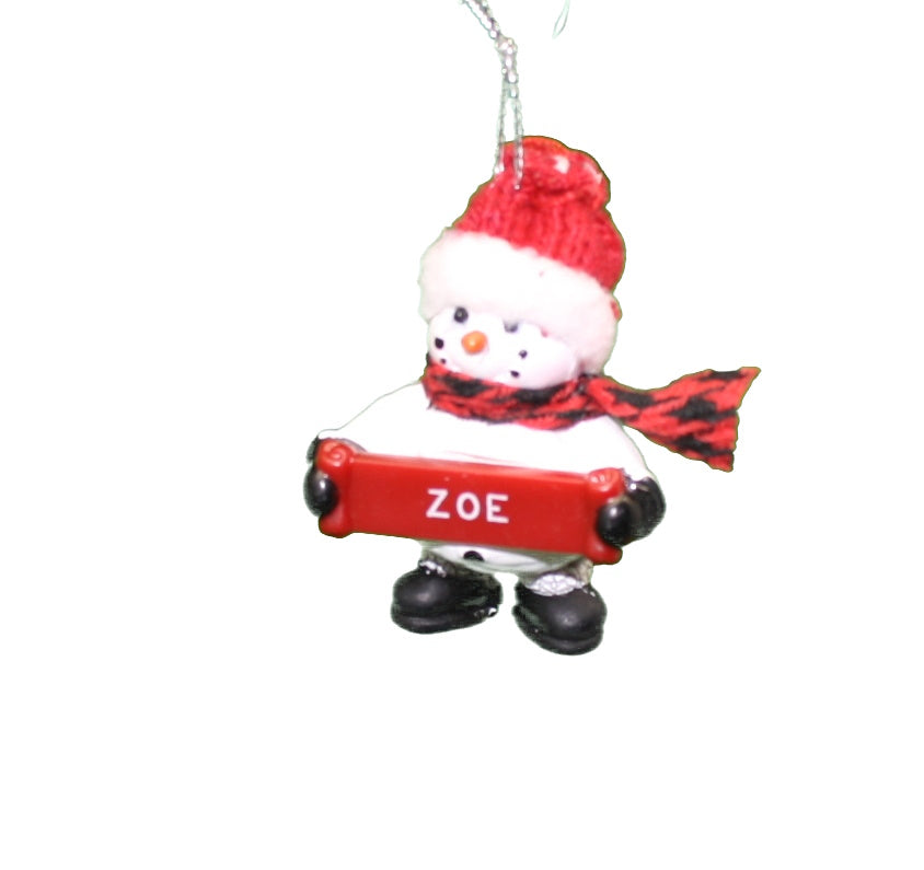 Cozy Snowman Ornament (Letters S - Z) -