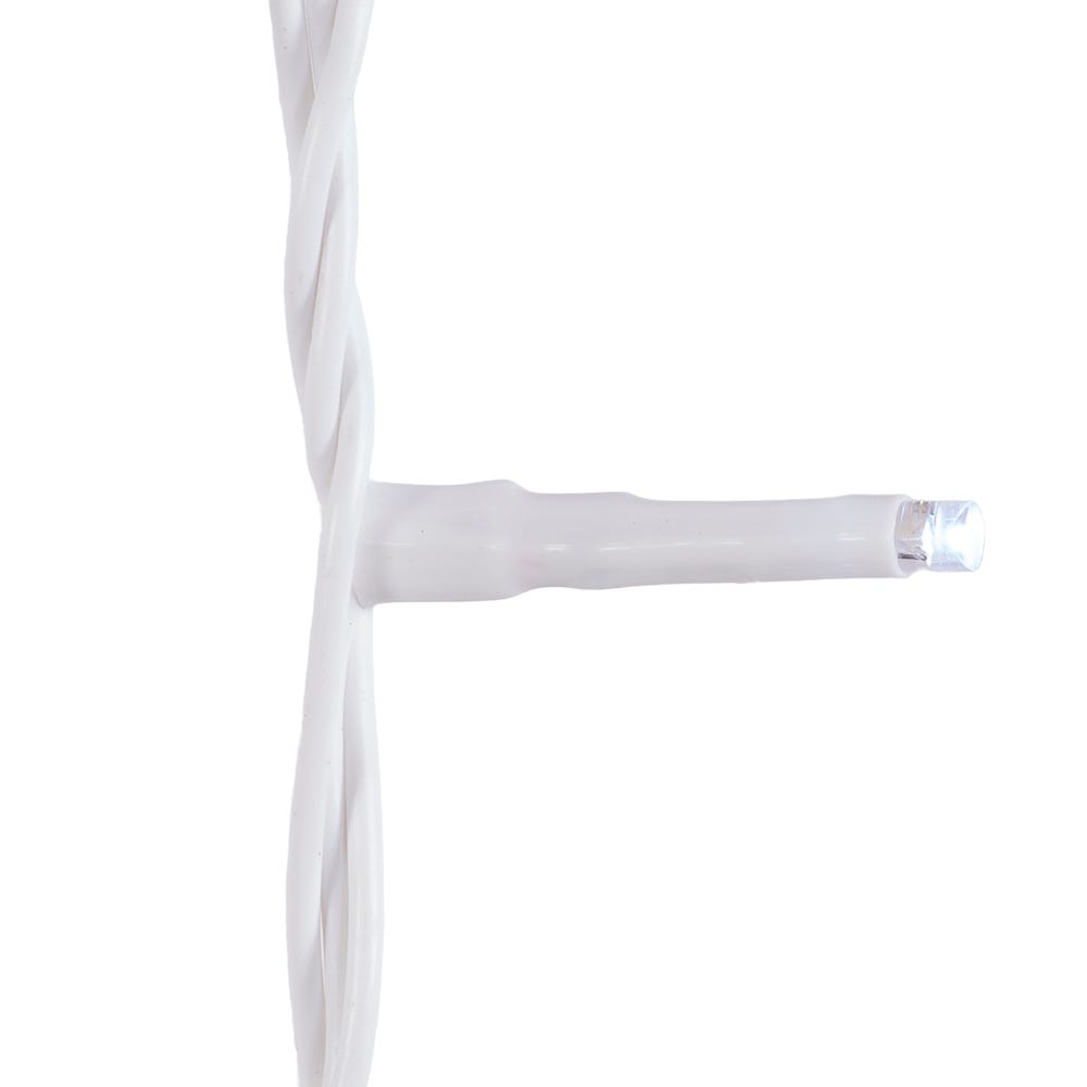 600-Light Cool White LED White Wire Rice Light Garland