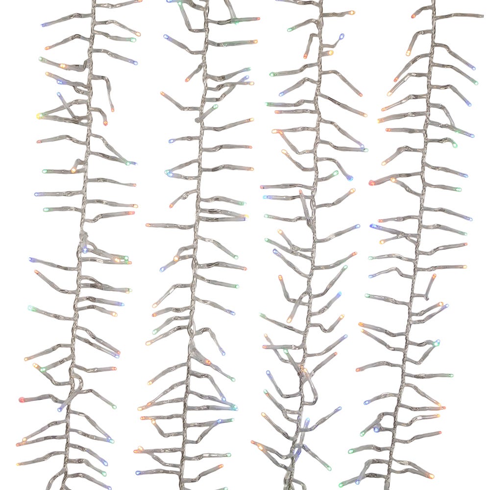 480-Light Fairy Multicolor LED Clear Wire Connectable Cluster Garland