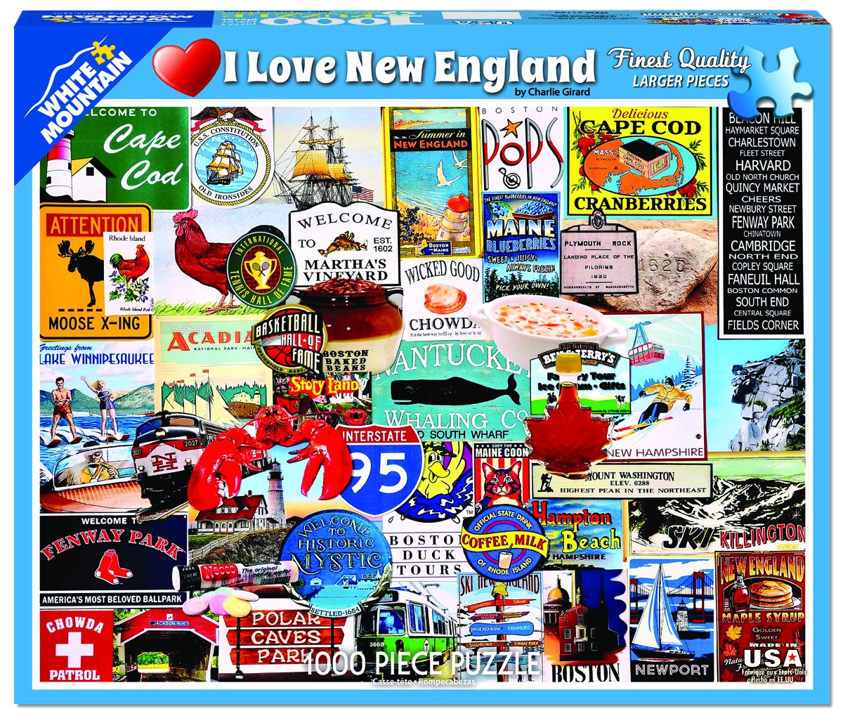 I Love New England - 1000 Piece Jigsaw Puzzle