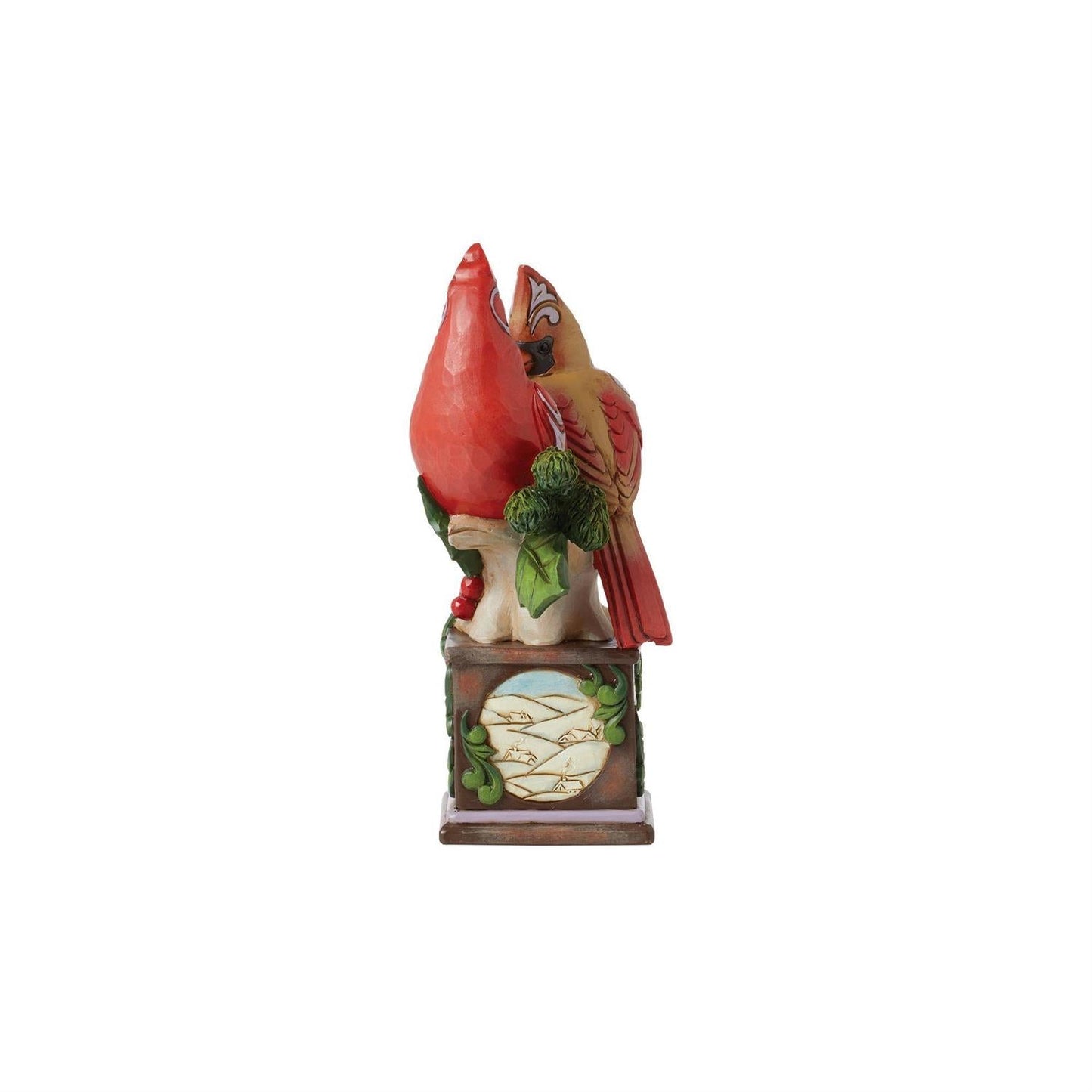 Cardinal Pair on Pedestal Figurine