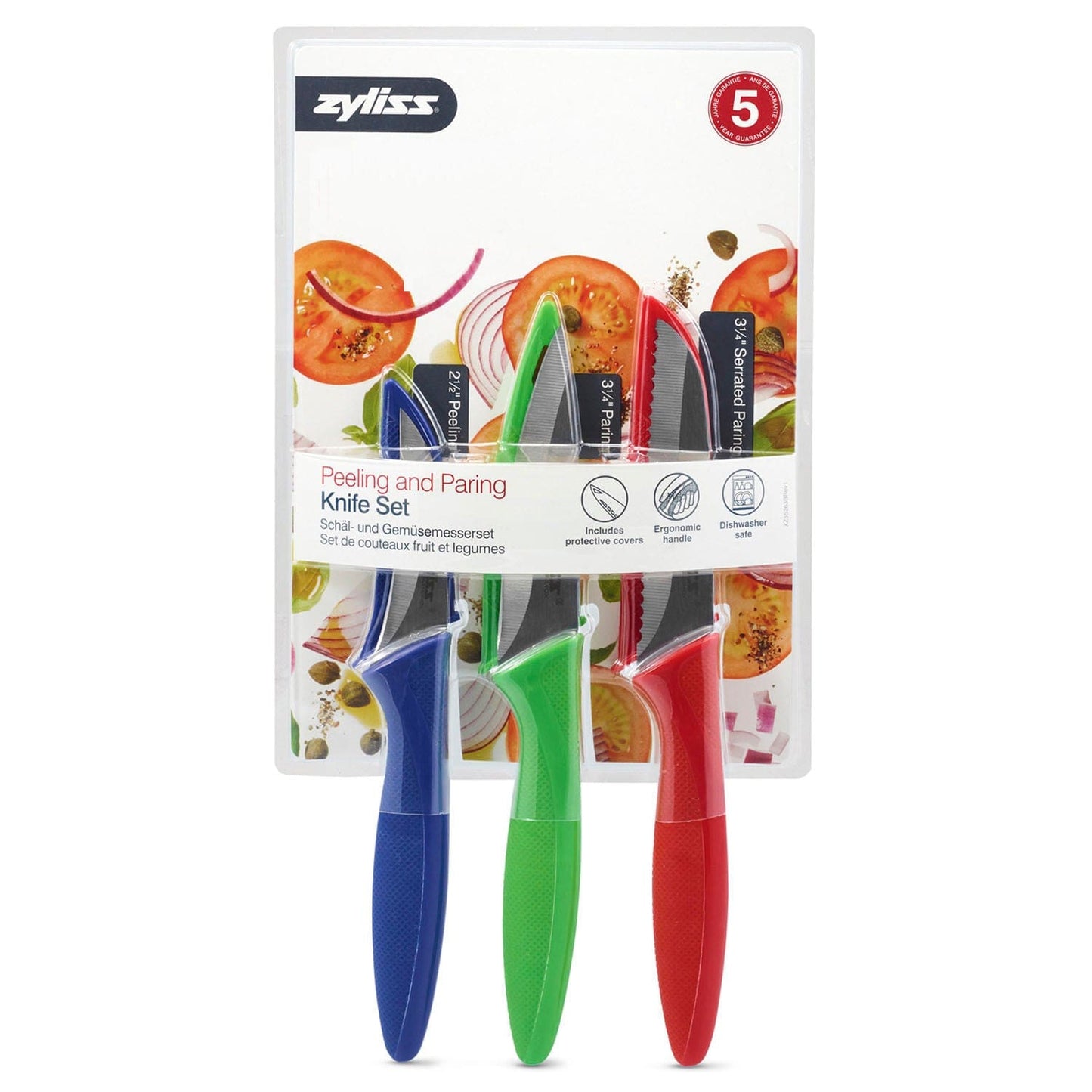 Zyliss 3 Piece peeling paring knife set